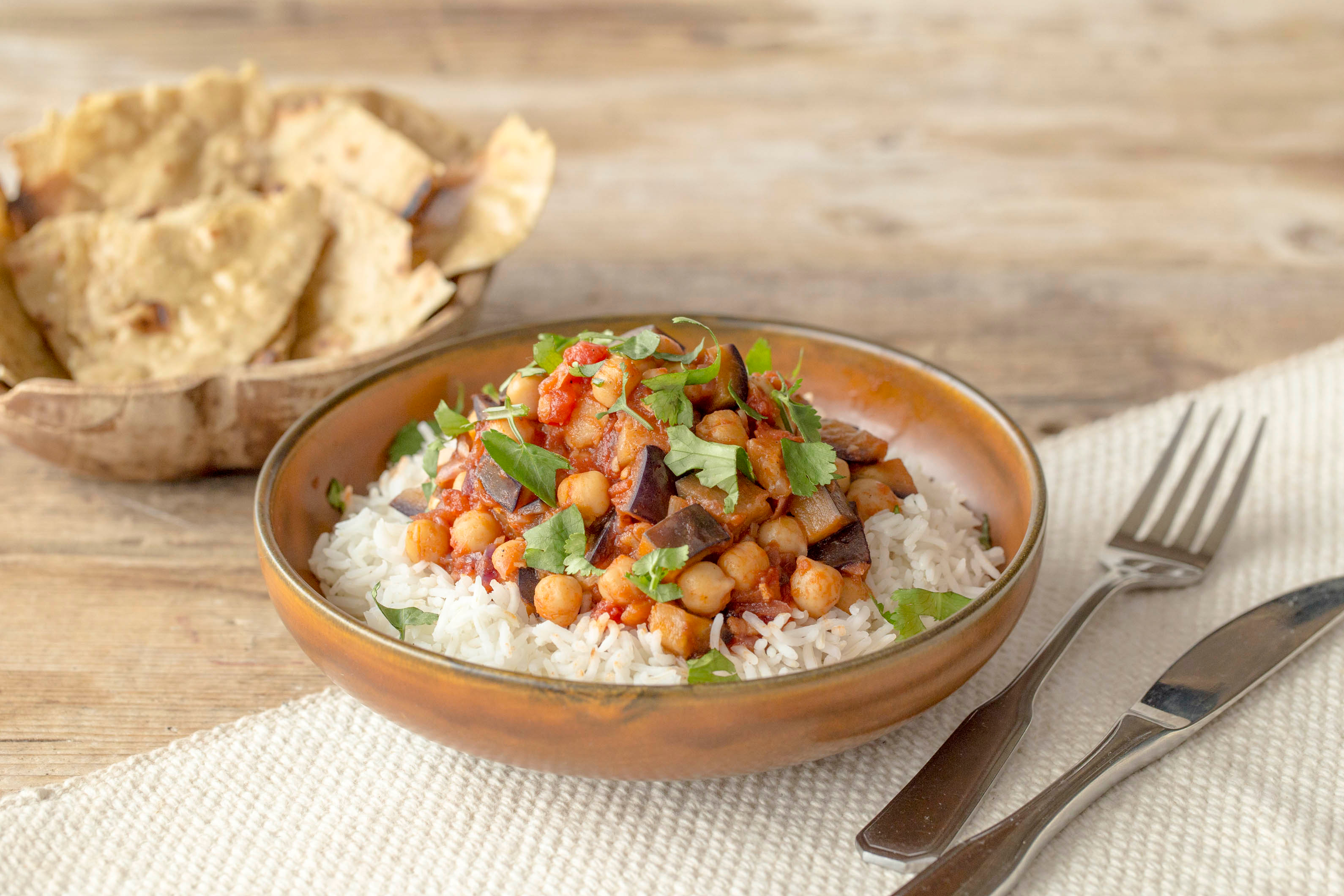 Maharaja’s Eggplant and Chickpea feast