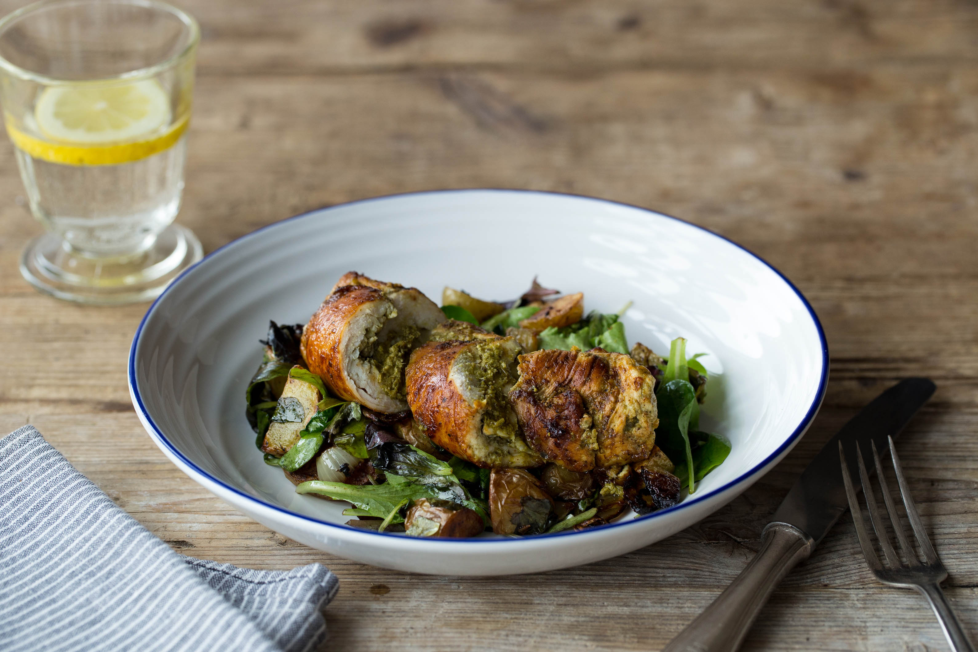 Mozzarella and Pesto Roulades