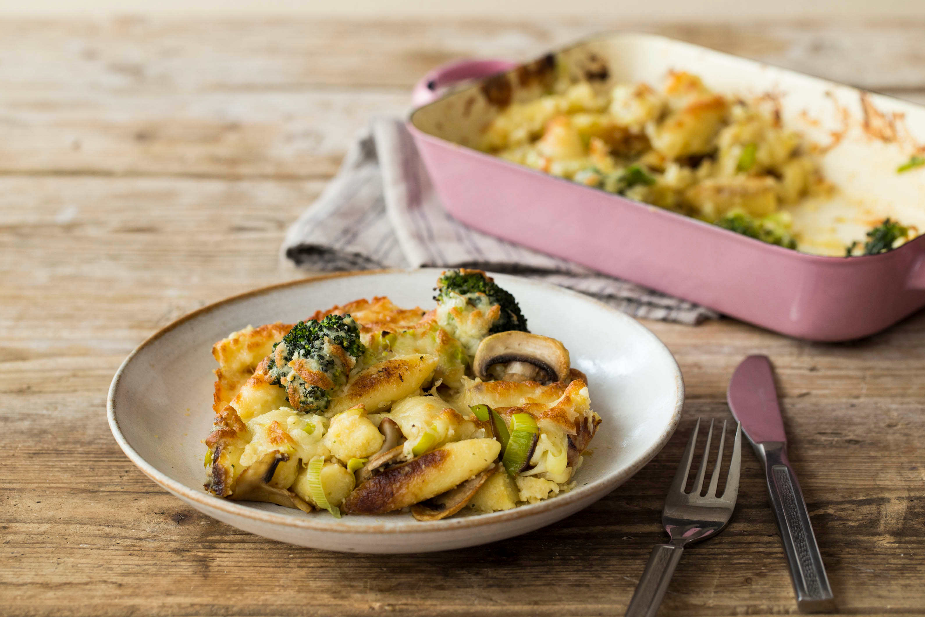 Überbackener Schupfnudelauflauf