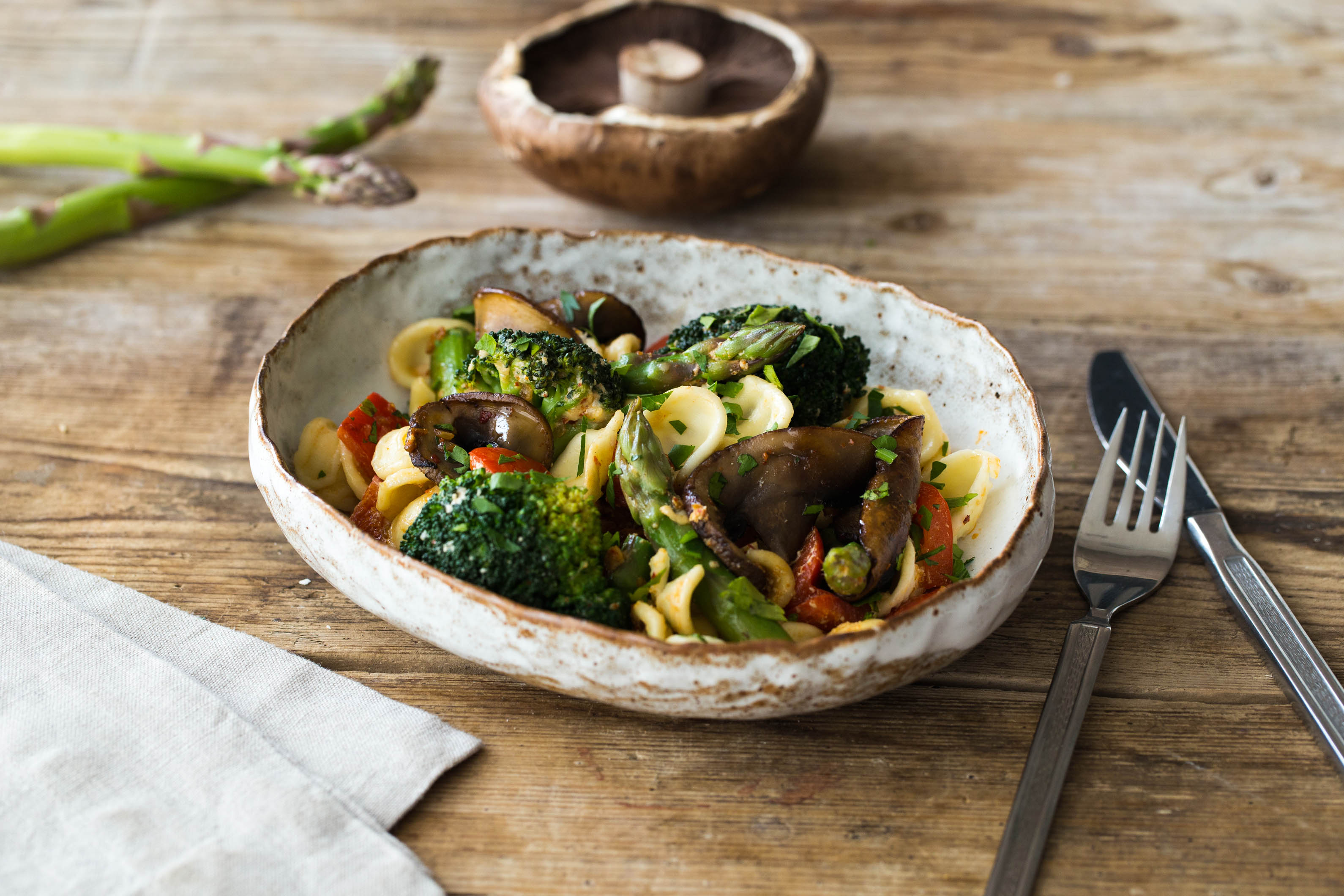 Portobello & Orecchiette Primavera