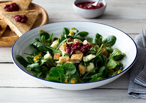 Zweierlei Salat mit Passionsfruchtdressing,