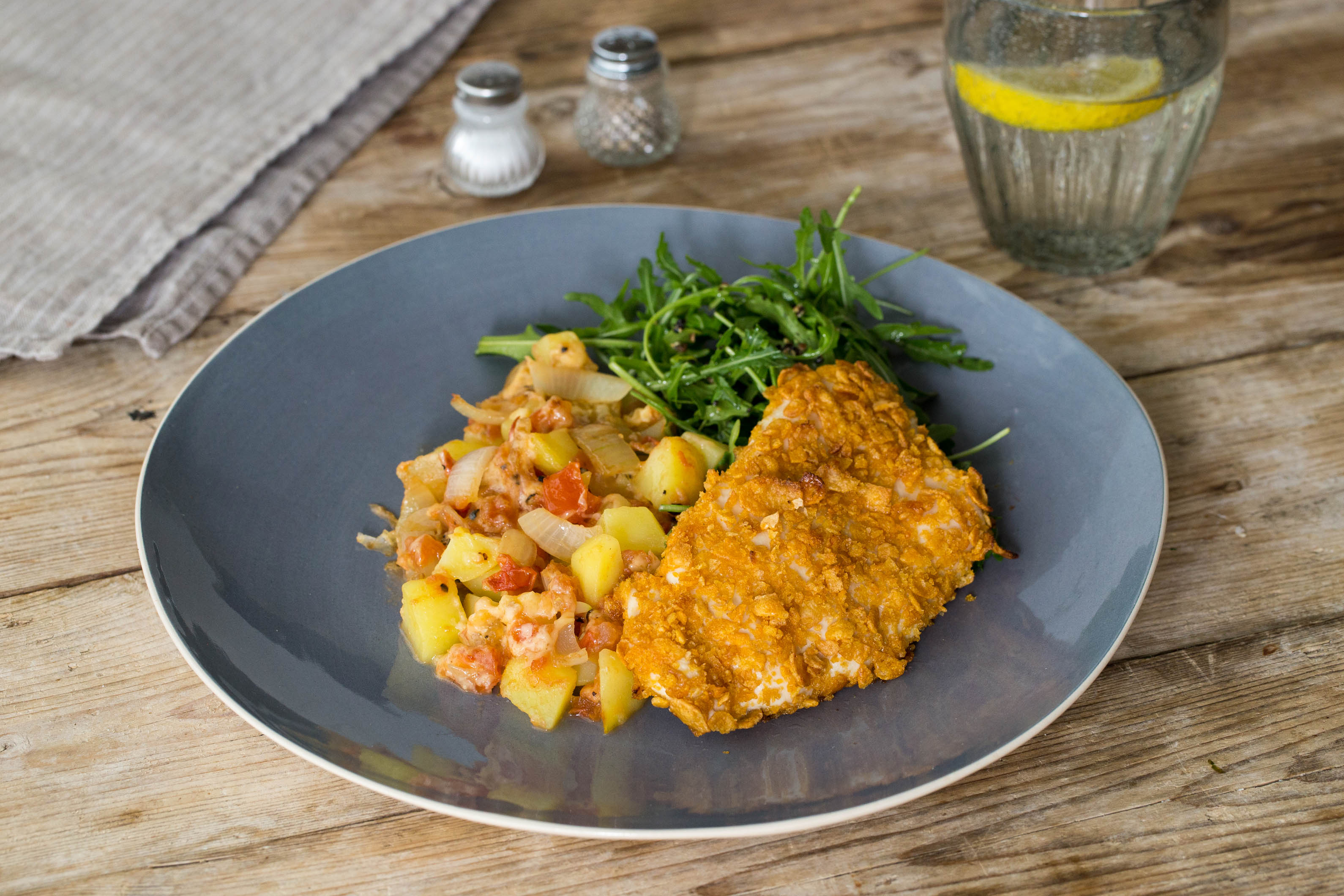 Hähnchenbrust mit knuspriger Cornflakes-Panade