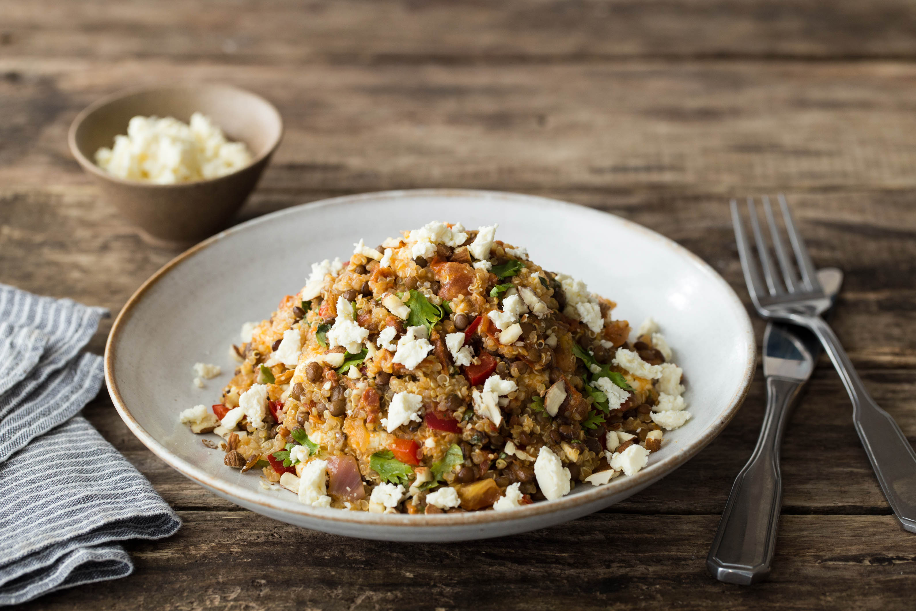 Protein-Packed Chorizo, Quinoa and Almond Jumble