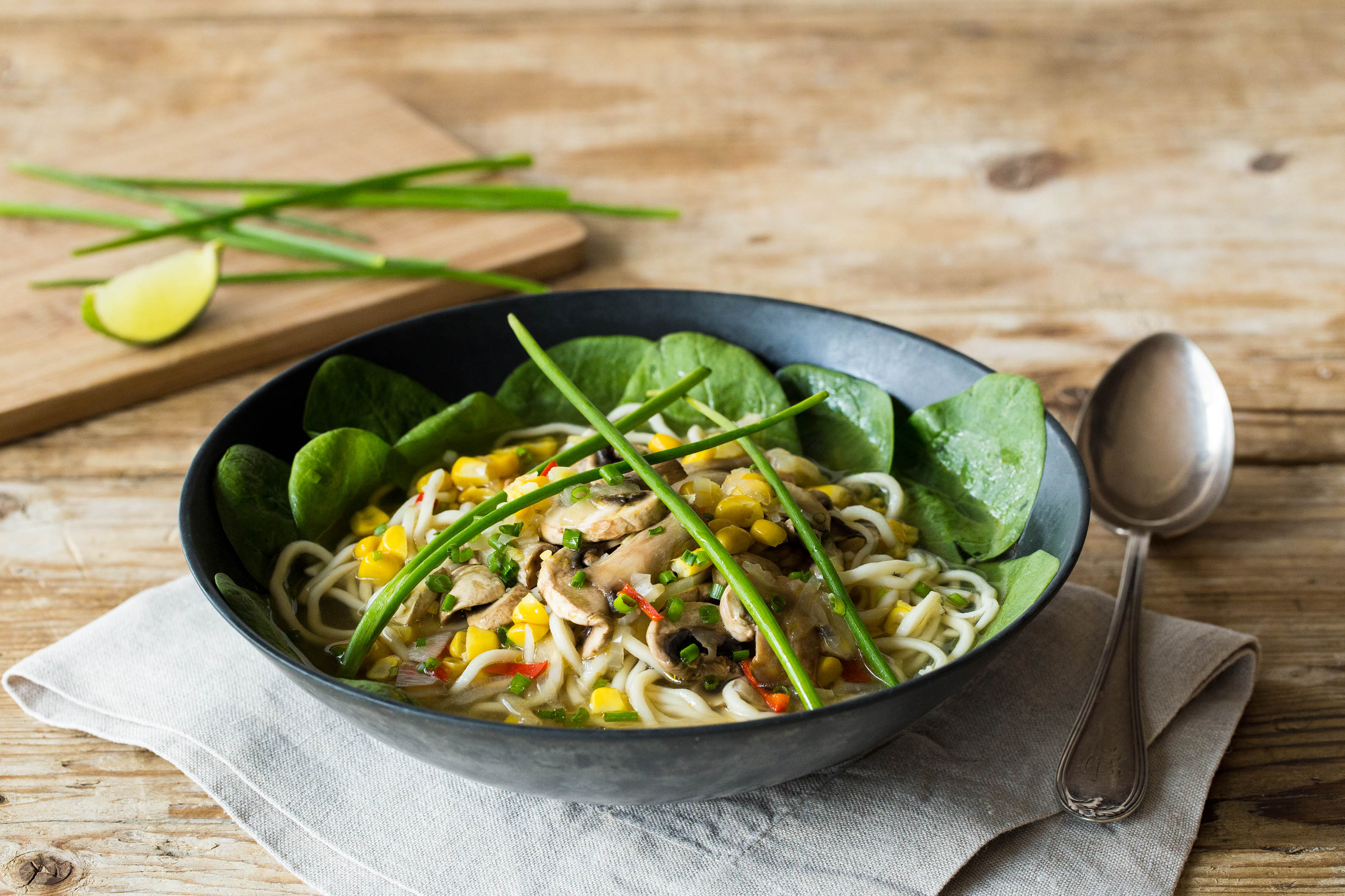Mushroom & Corn Noodle Soup
