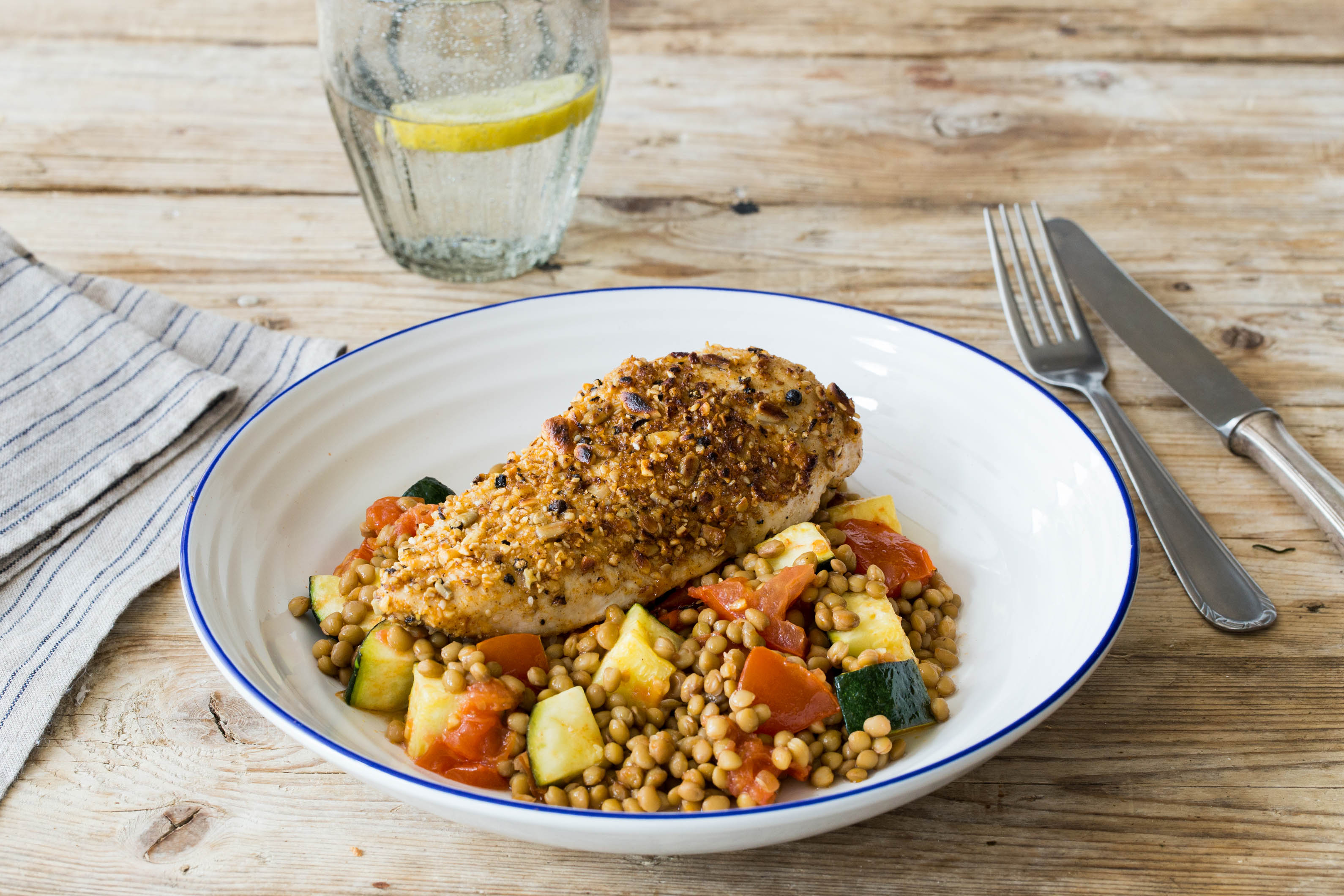 Dukkah Chicken with Roasted Ratatouille