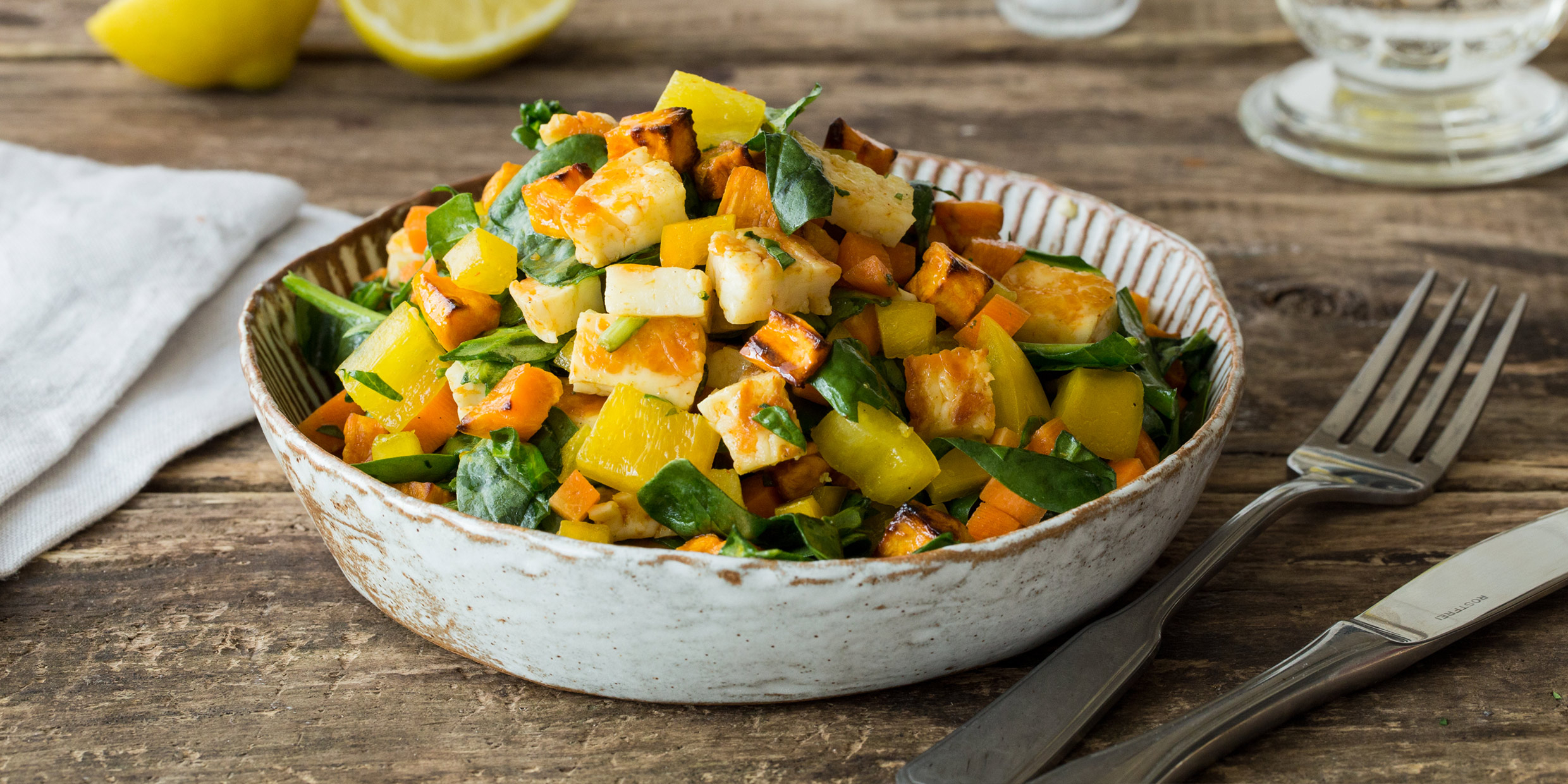 Chopped Moroccan Halloumi Salad
