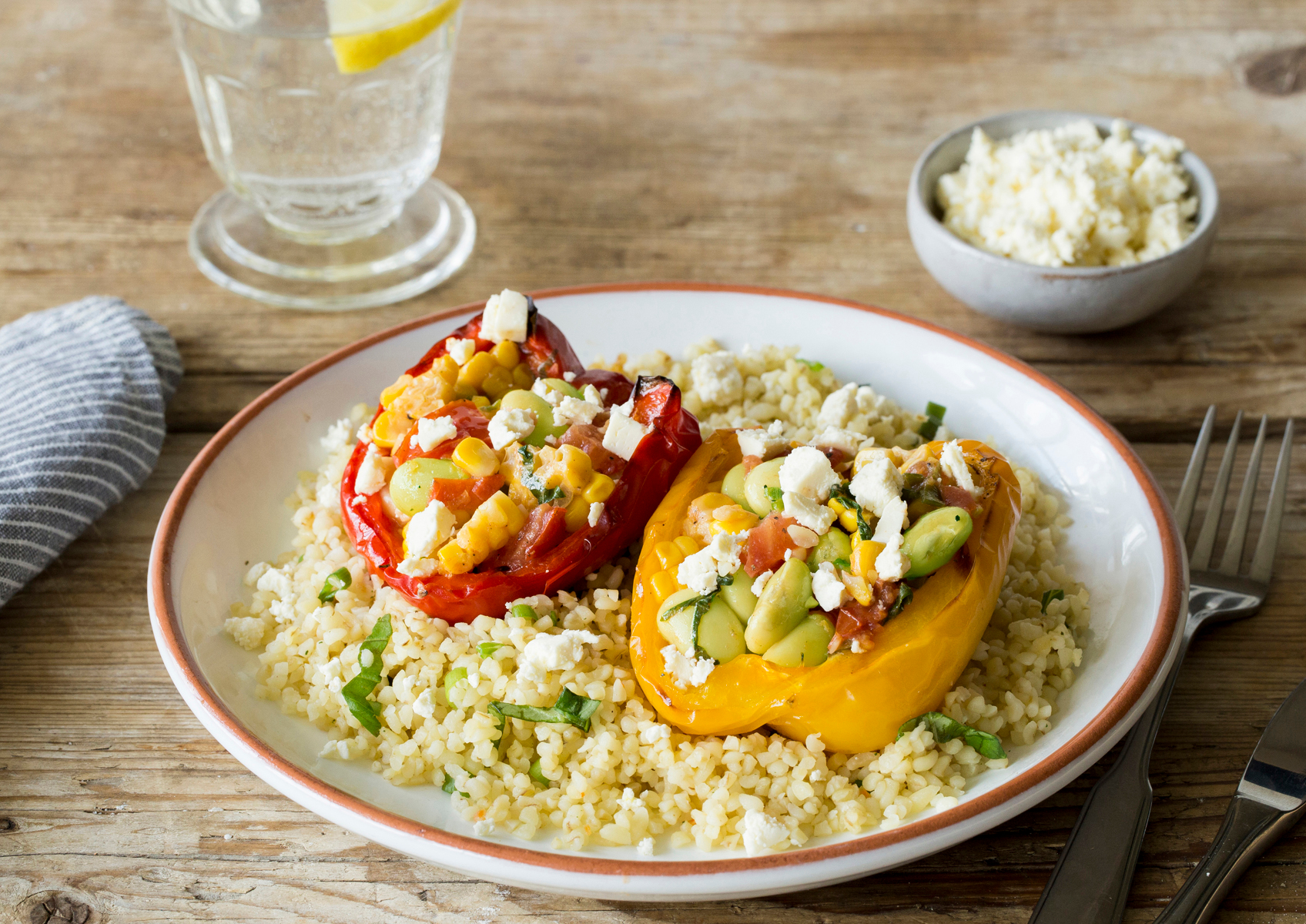 Summer Succotash-Stuffed Peppers