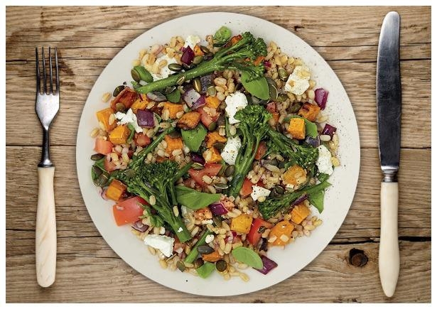 Bunter Perlgraupensalat