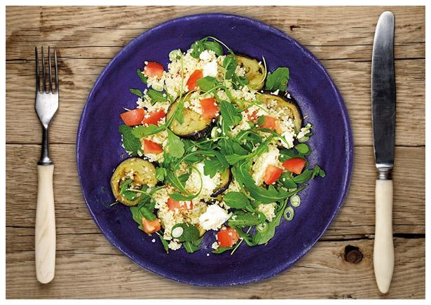 Mediterraner Auberginen-Couscous-Salat