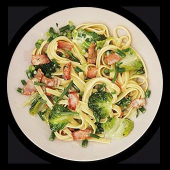 Cremige Fettucini-Bacon-Pasta