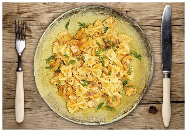 Champignon-Farfalle „Ruski“