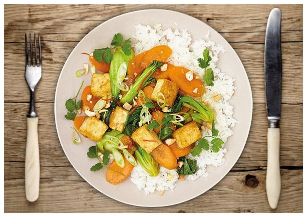 Pak Choi-Tofu-Pfanne „Hoi Sin“