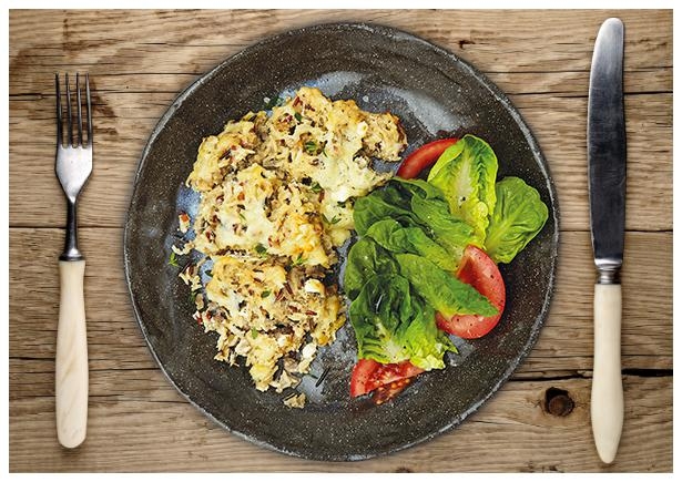 Cremiger Tricolor-Reis-Auflauf 