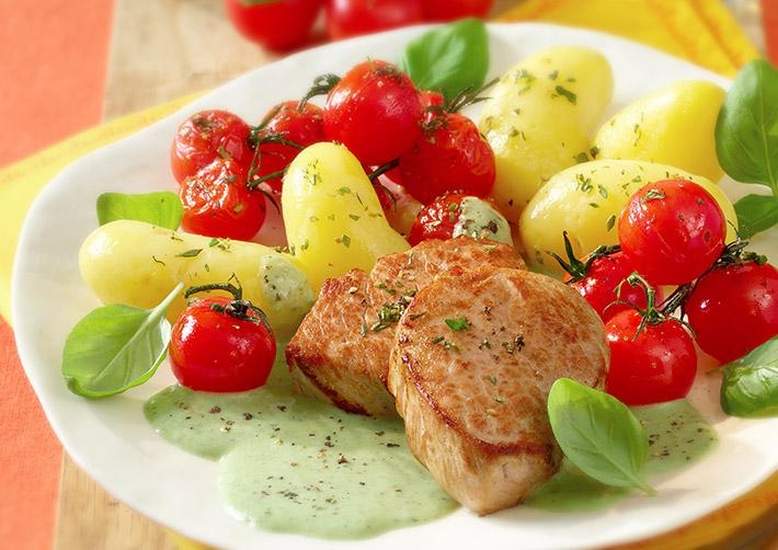 Medaillons mit Pestosoße