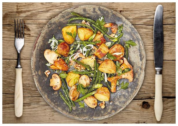 Lauwarmer Kartoffel-Champignon Salat