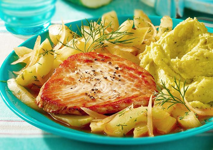 Hähnchen mit Pesto-Püree   