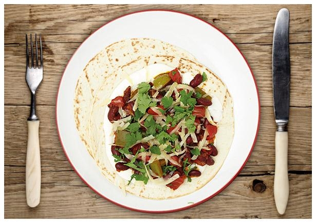 Mexikanische „Fajita“ Gemüsewraps