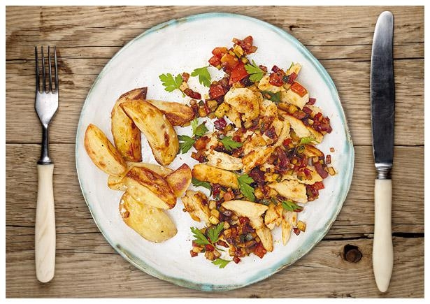 Kross gebratene Vegan Gyros Pfanne