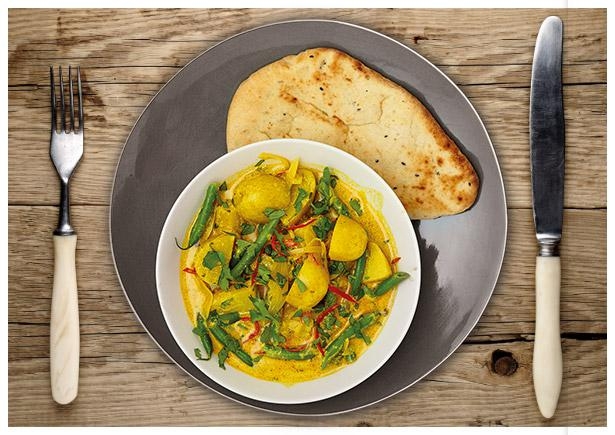 Indisches Madras-Kartoffelcurry 