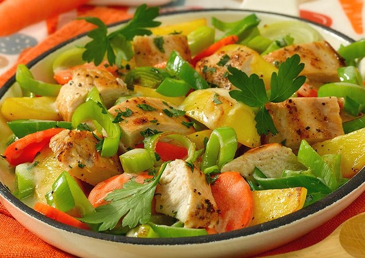 Kartoffelpfanne mit Huhn