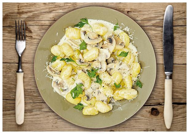 Cremige Gnocchi-Champignon-Pfanne