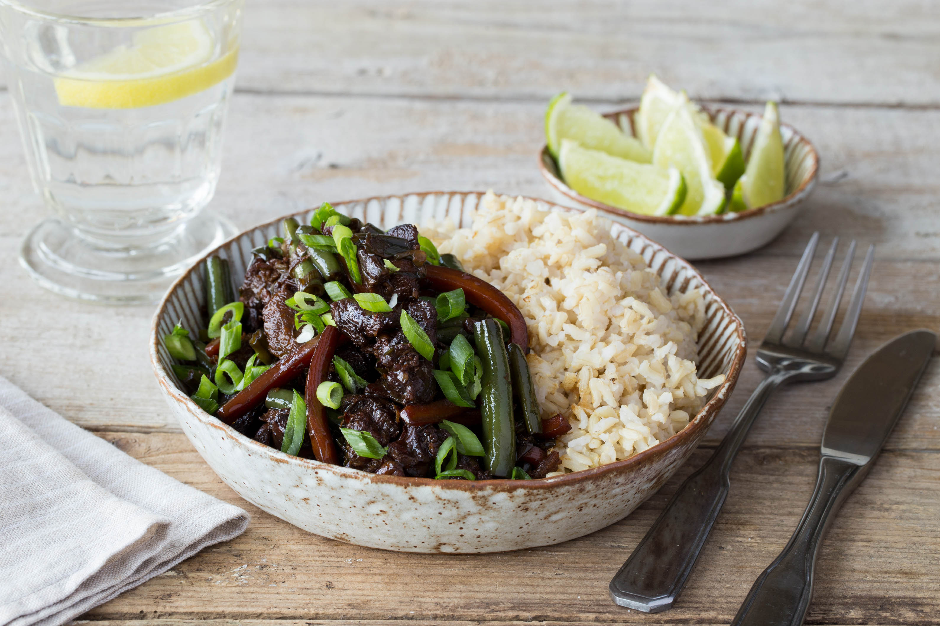 Sticky Chicken with Brown Rice
