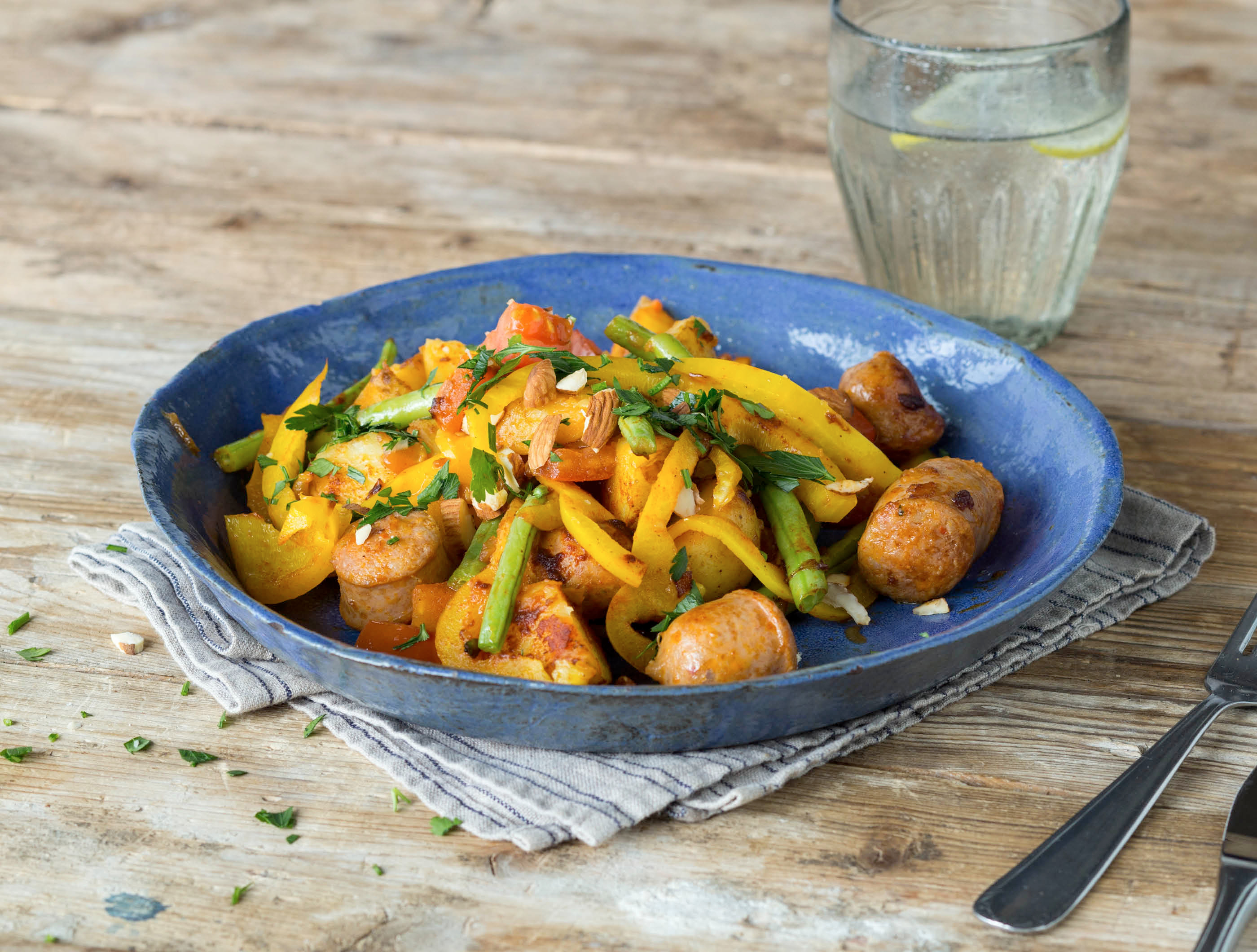 Runderchipolata met gewokte groenten en krieltjes