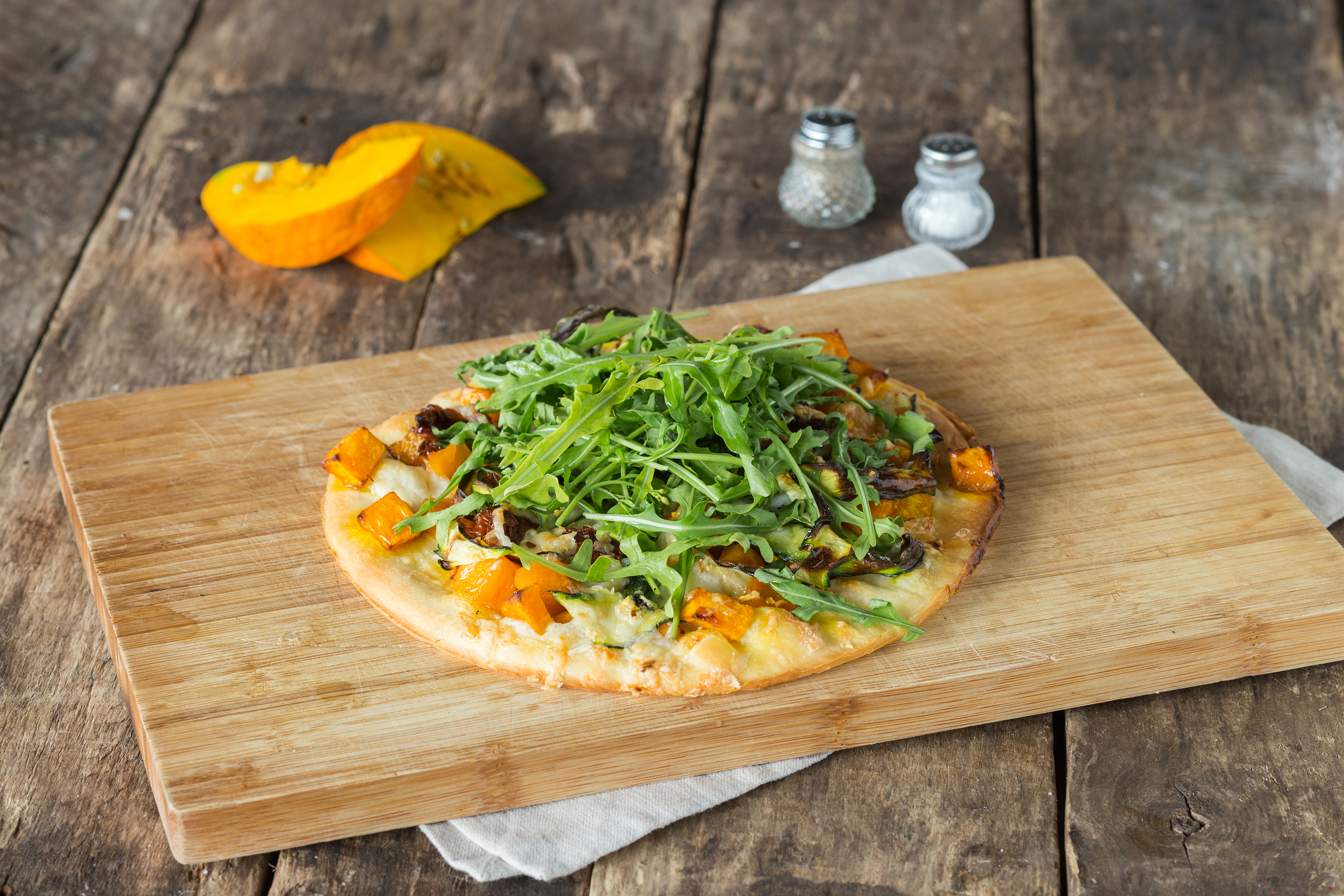 Pumpkin, Rocket & Provolone Pizza