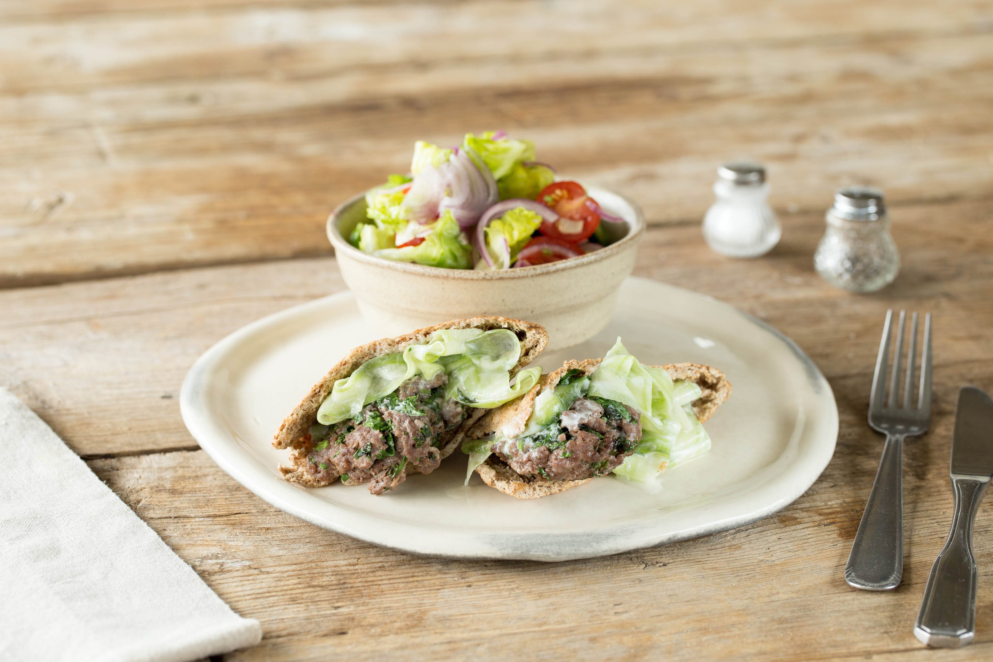 Grilled Lamb Pittas