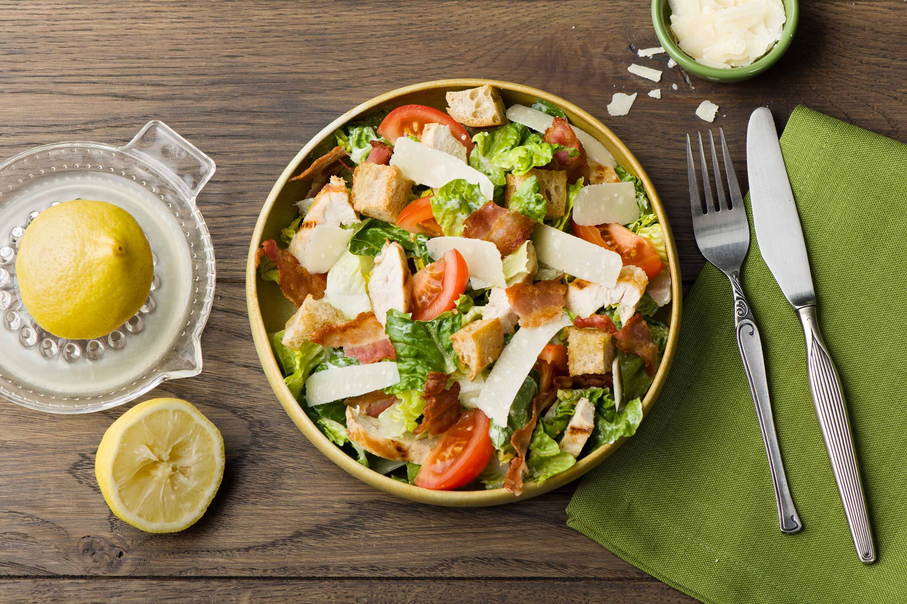 Classic Chicken Caesar Salad with Bacon Salad