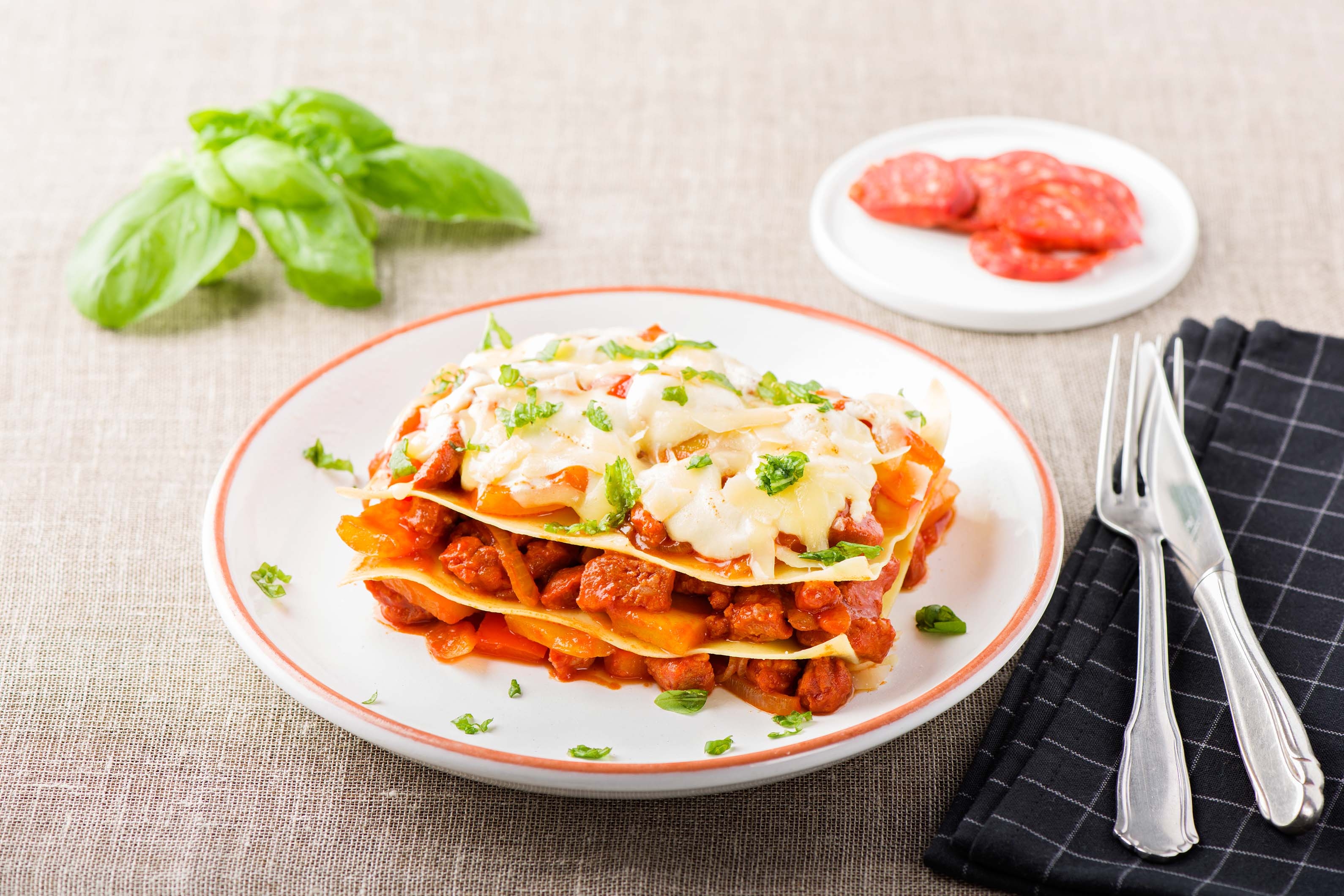 Herzhafte Chorizo-Paprika Lasagne