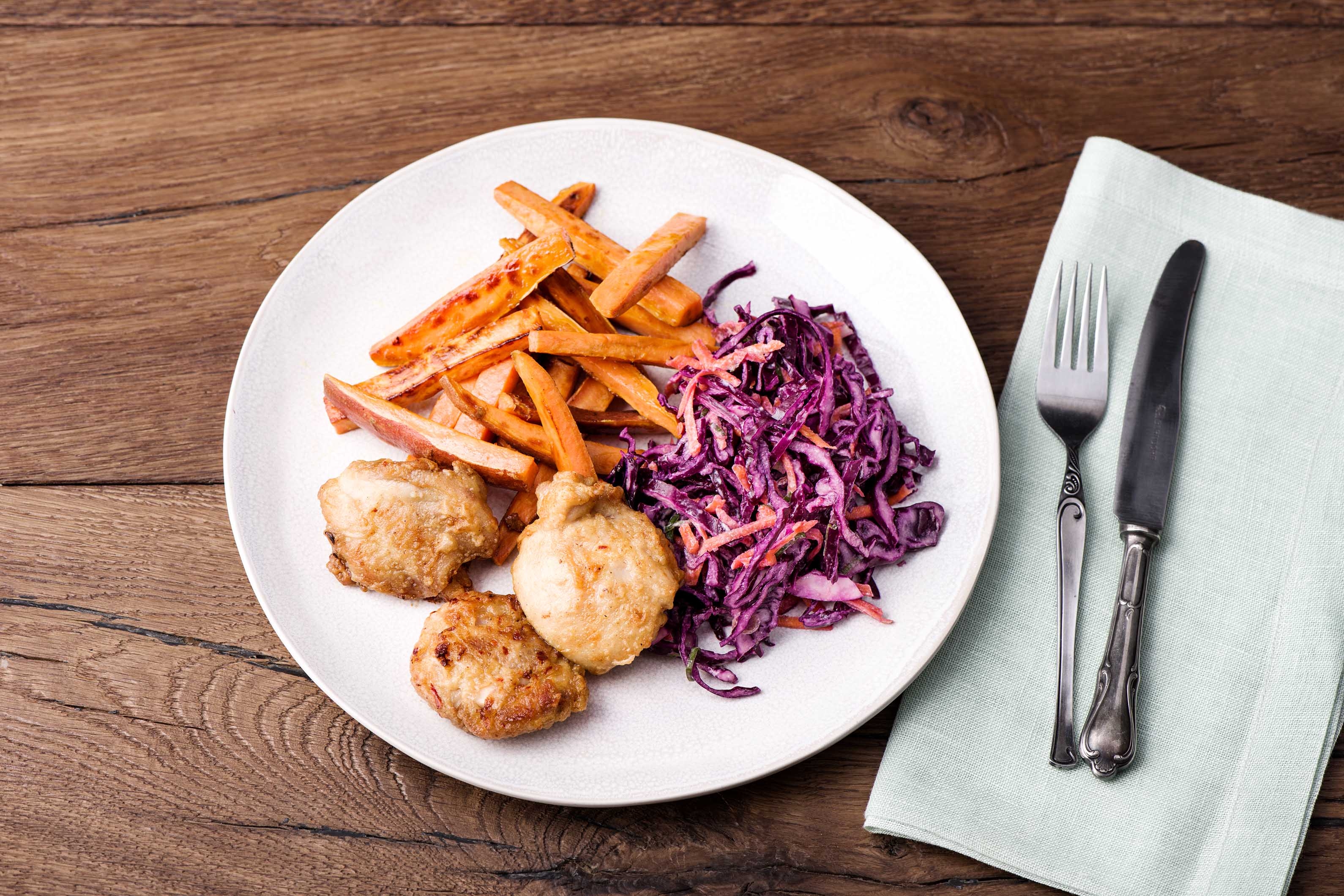 Family Southern Chicken with Healthy Slaw & Fries