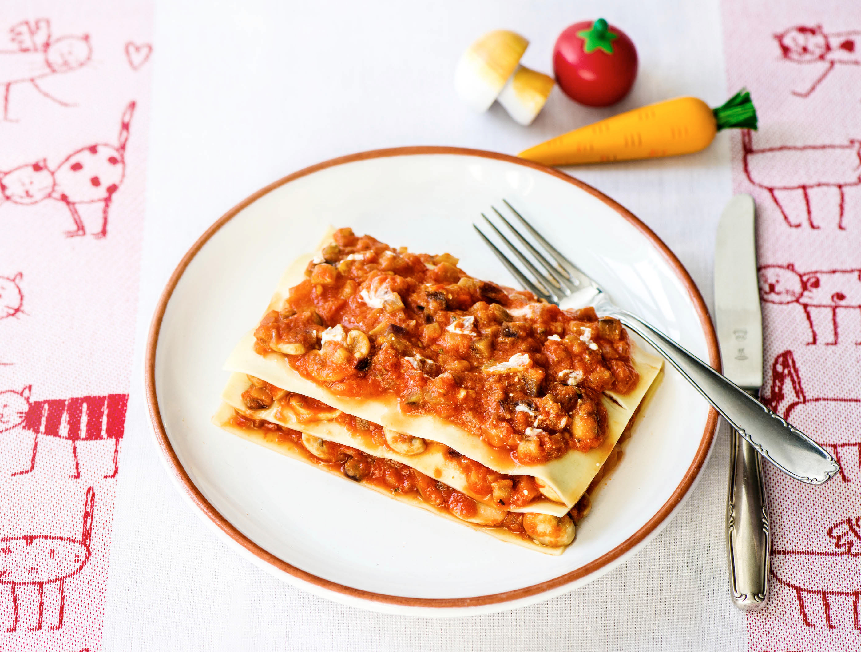 Lasagne met tomaten-groentesaus