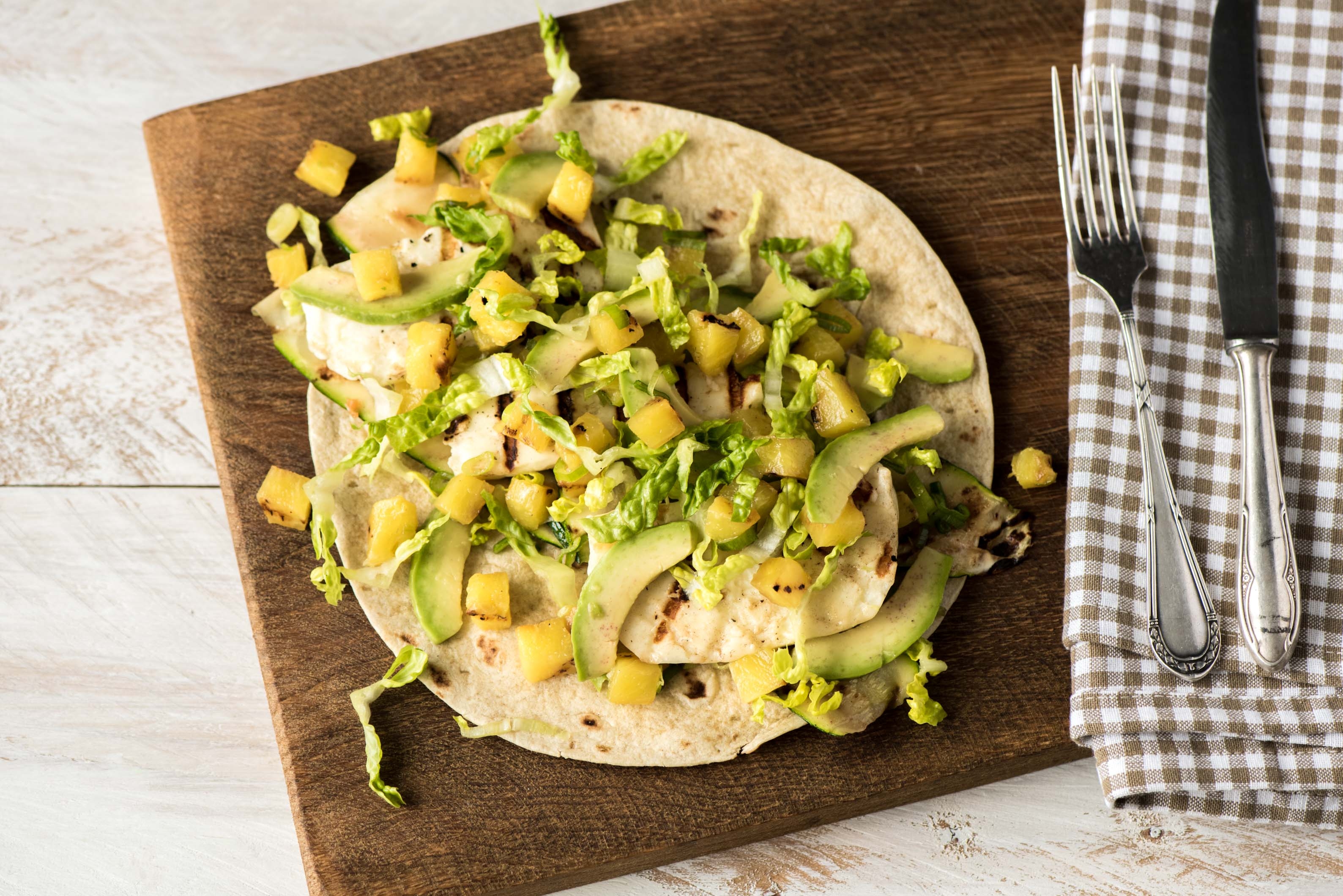 Haloumi Chapati with Pineapple Salsa
