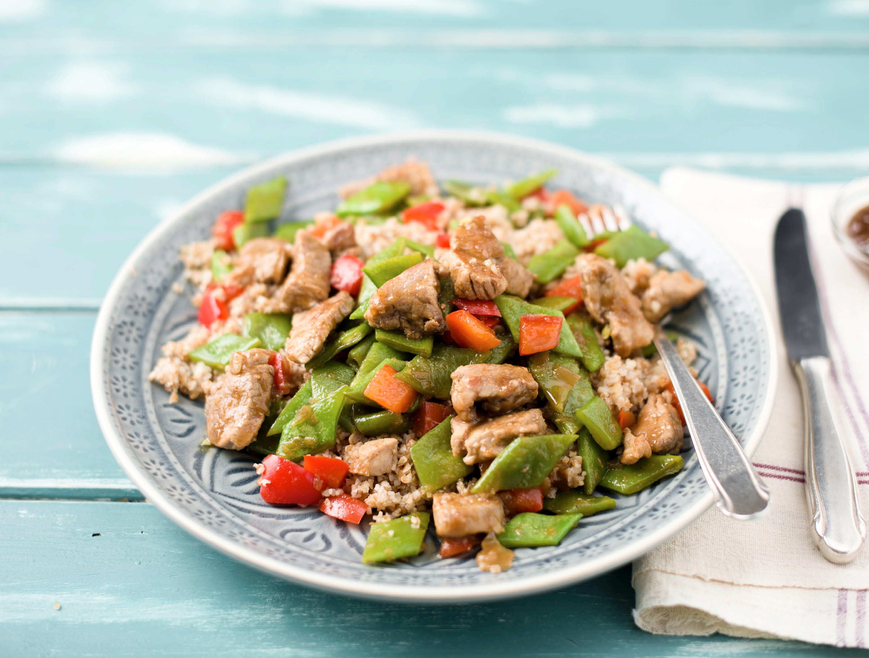 Varkenshaaspuntjes met pikante uienchutney