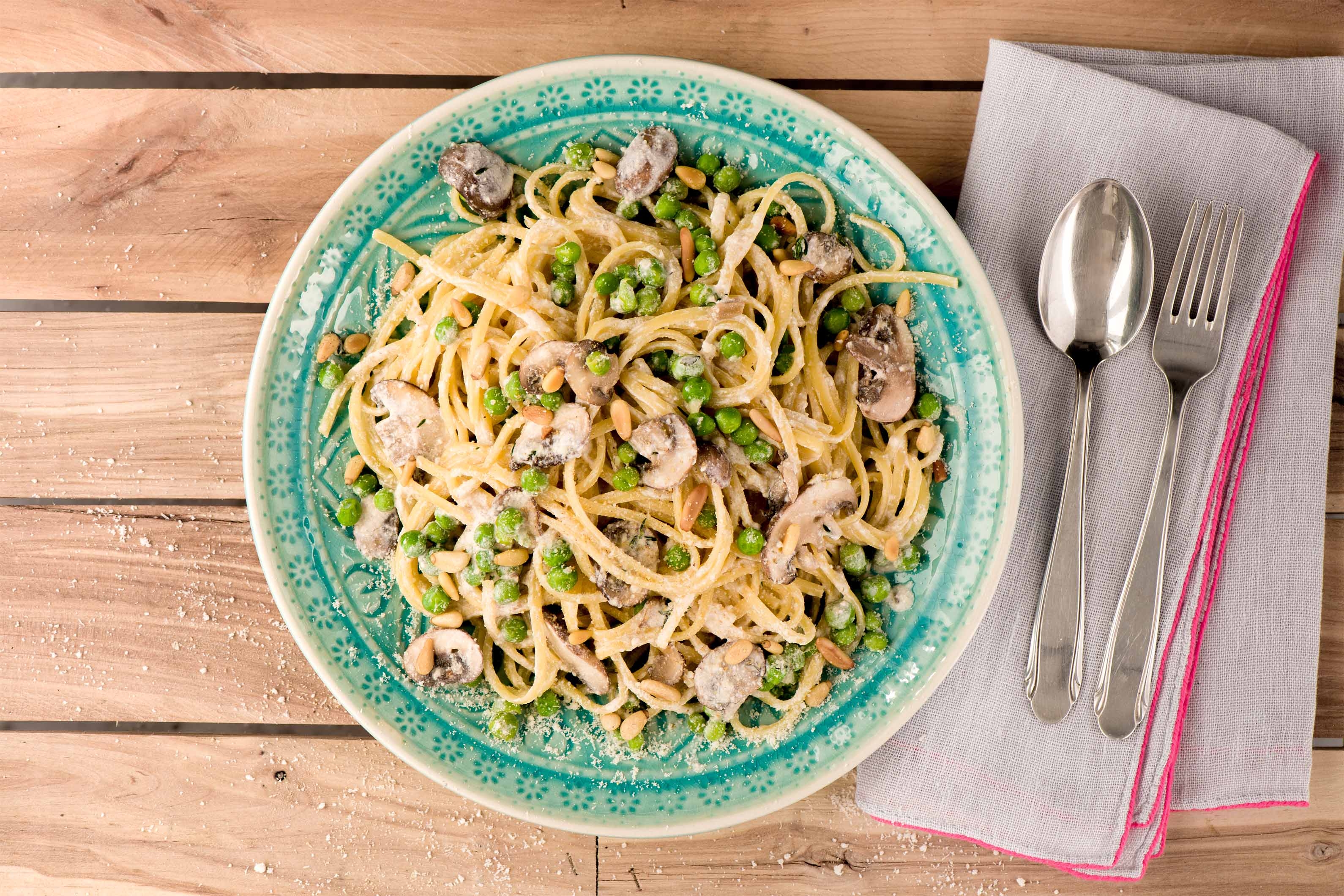 A Closely Guarded Mushroom, Thyme and Ricotta Linguine