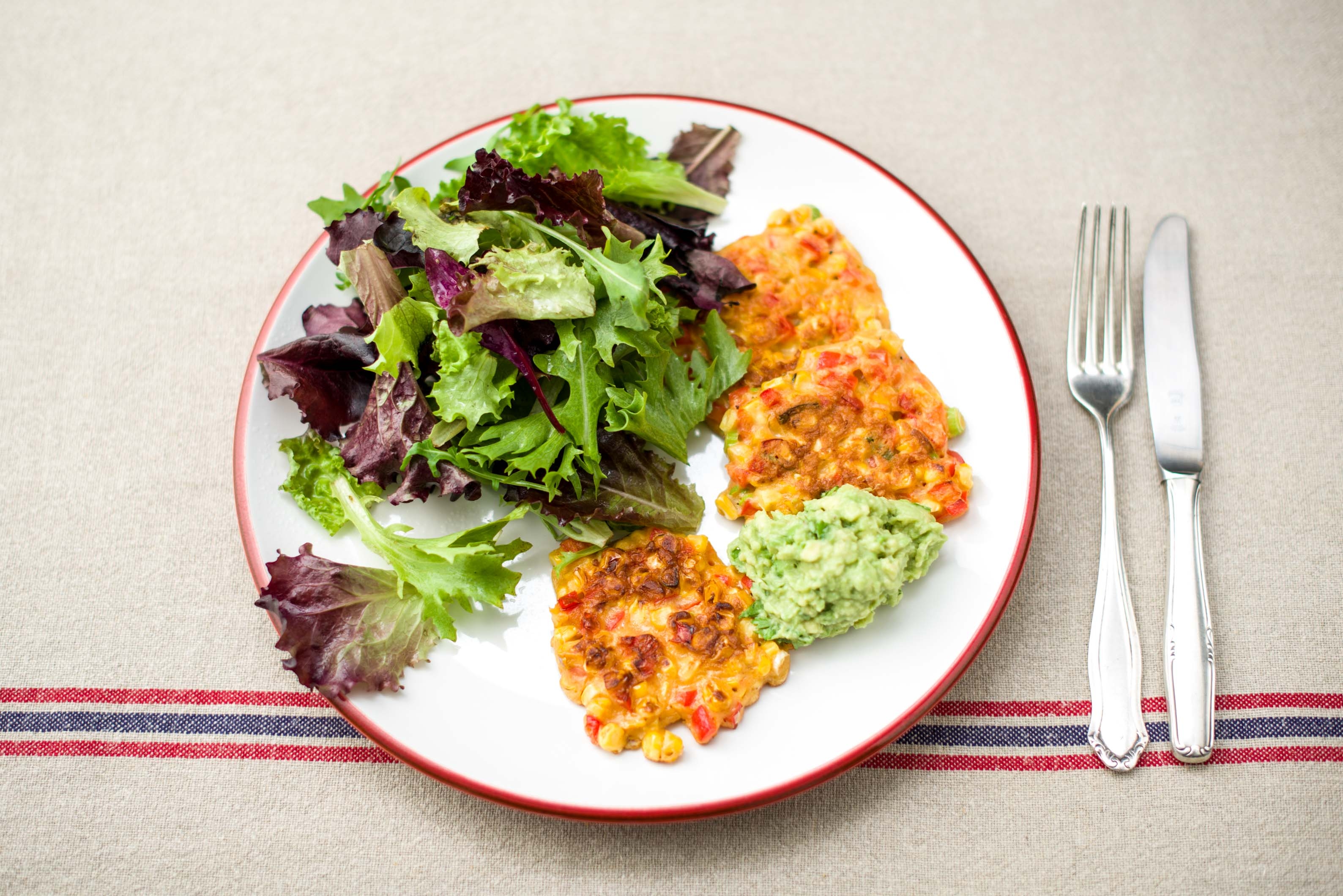 Classic Sweet Corn Fritters with Guacamole