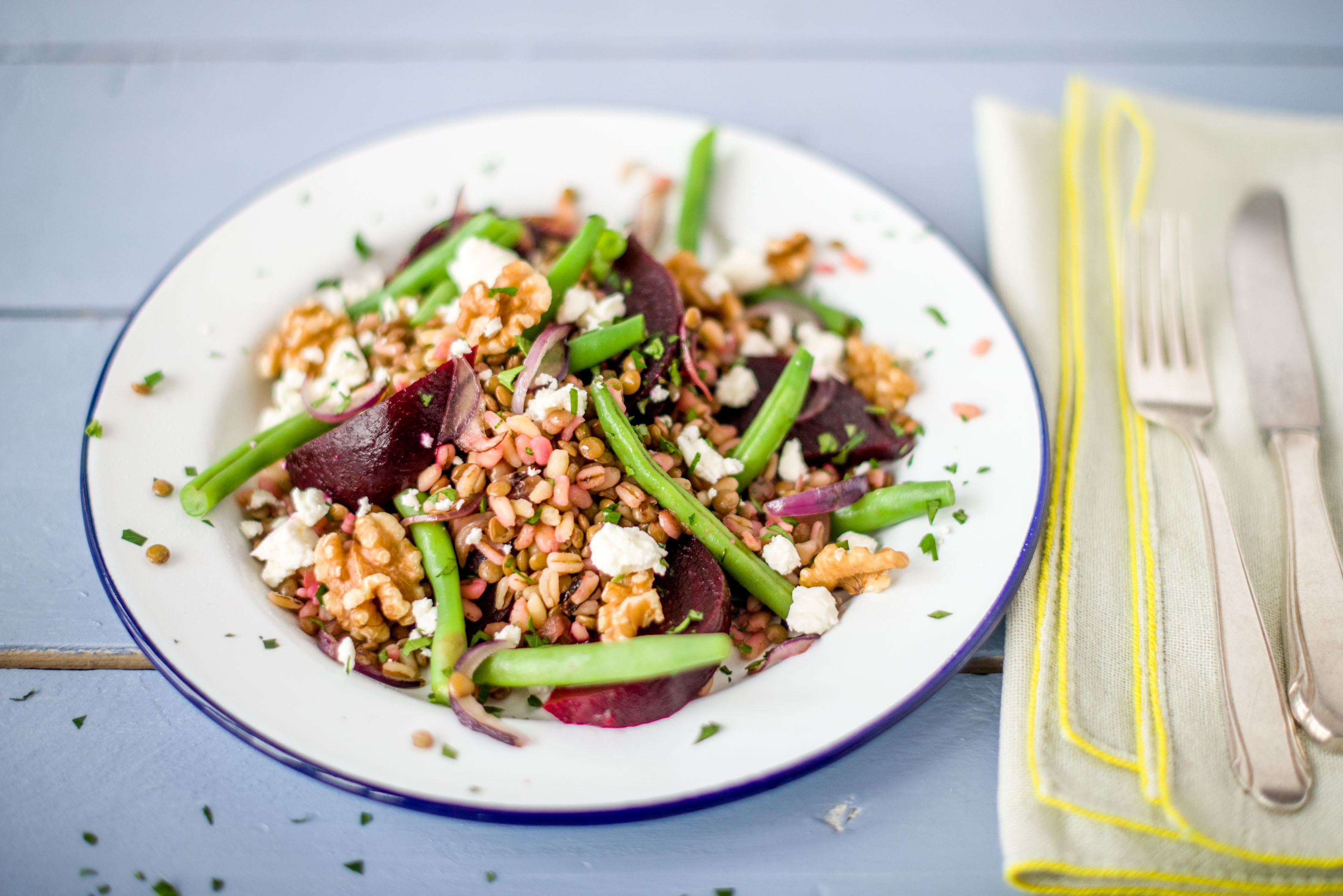 Lentil & Beetroot Salad with Fetta
