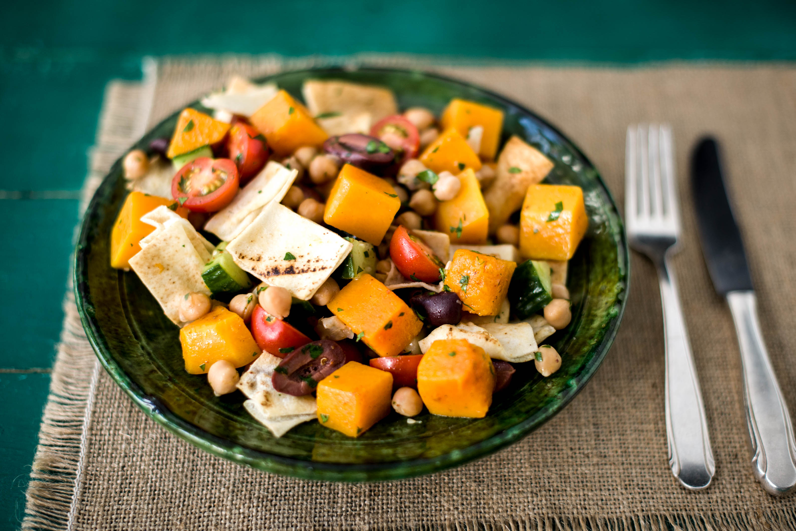 Roast Pumpkin & Chickpea Fattoush