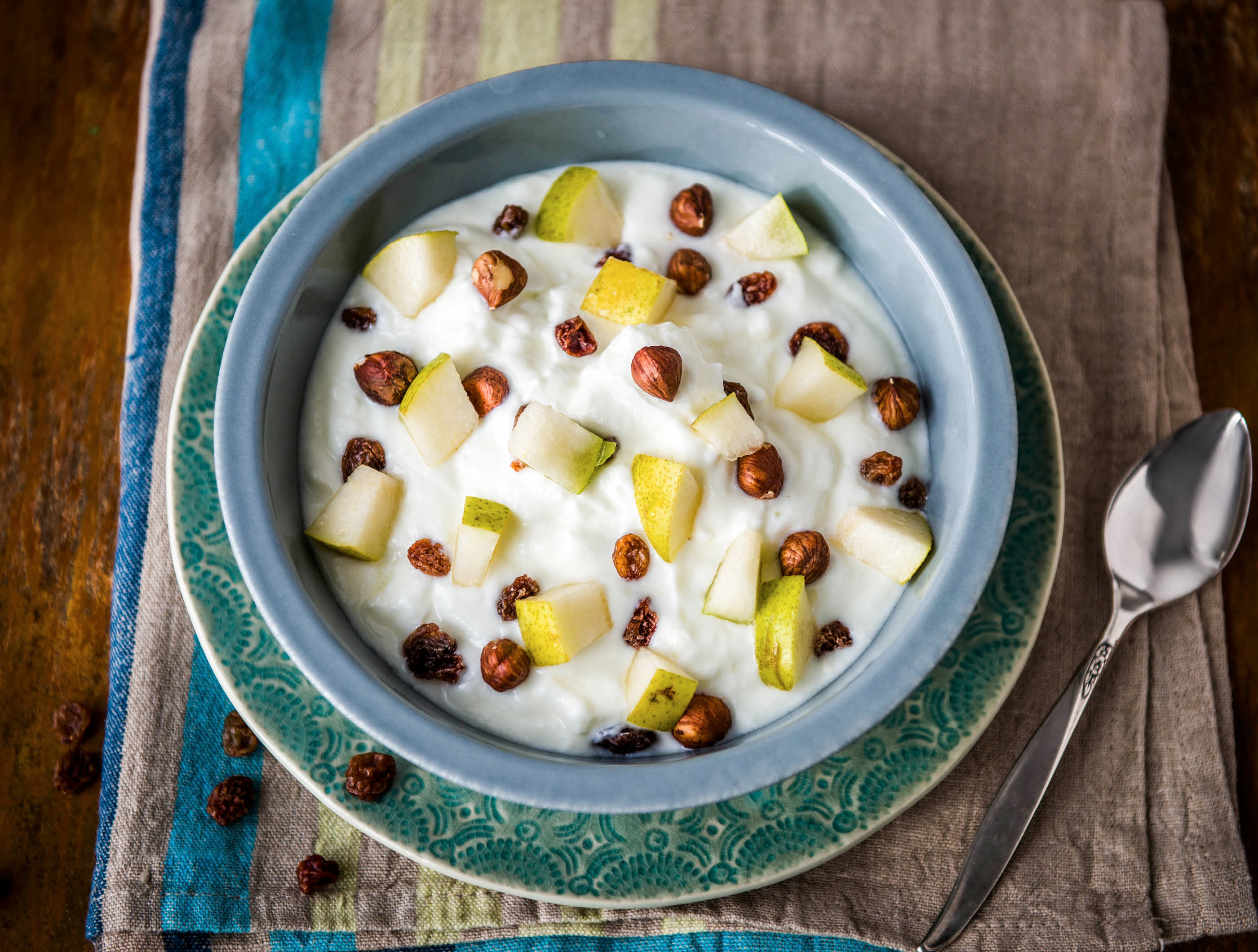 Griekse yoghurt met peer