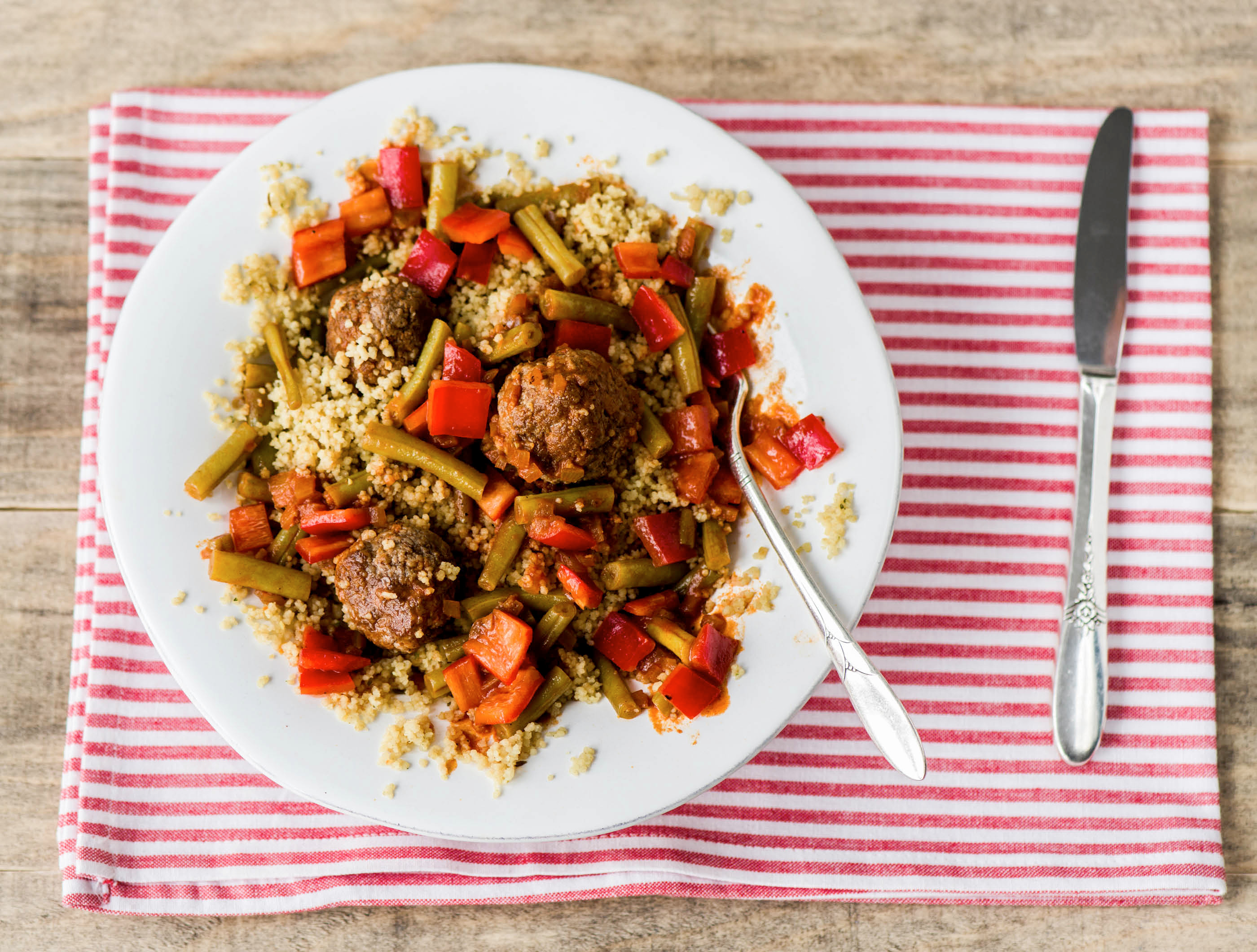 Marokkaanse couscous met gehaktballetjes