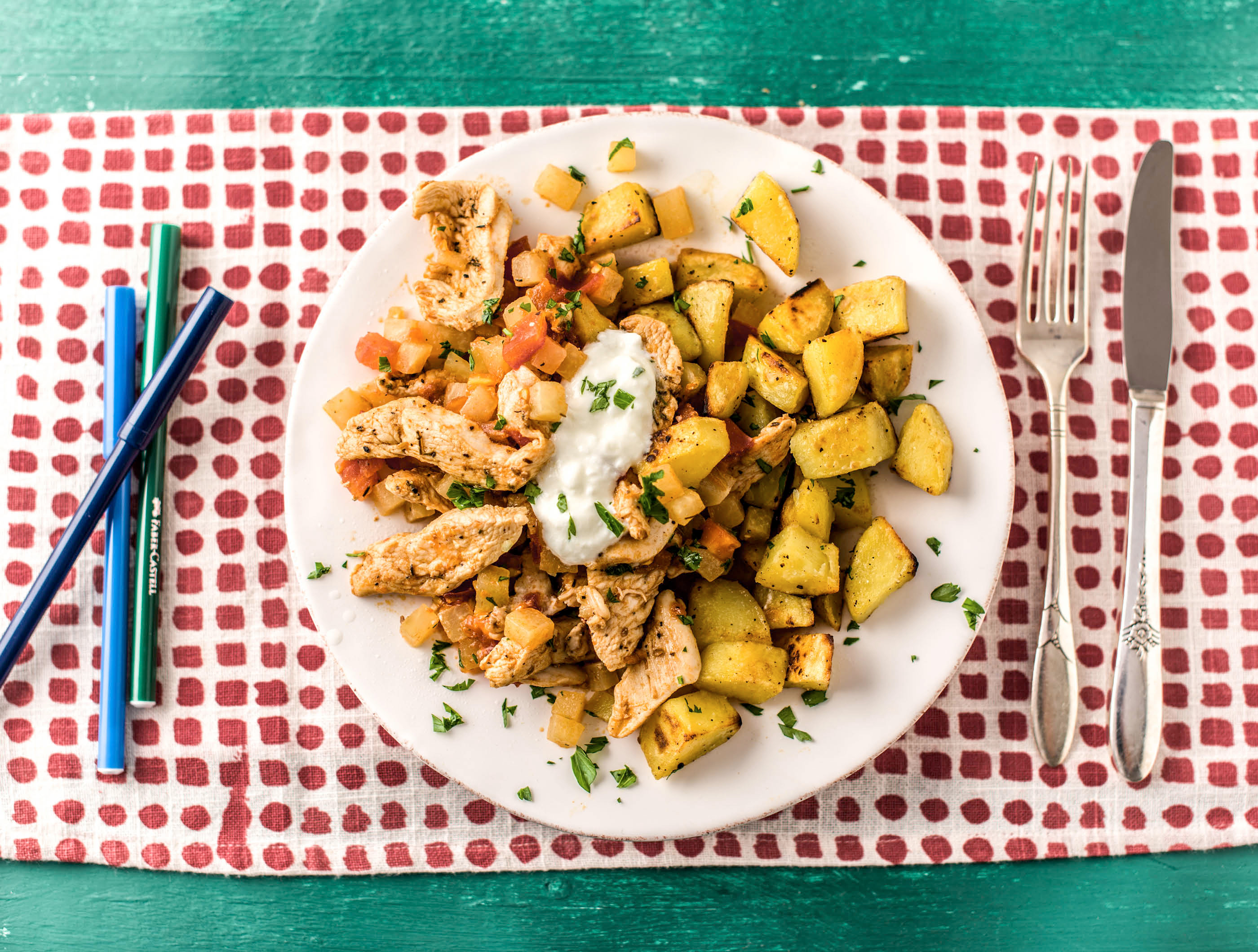 Gyros met aardappeltjes