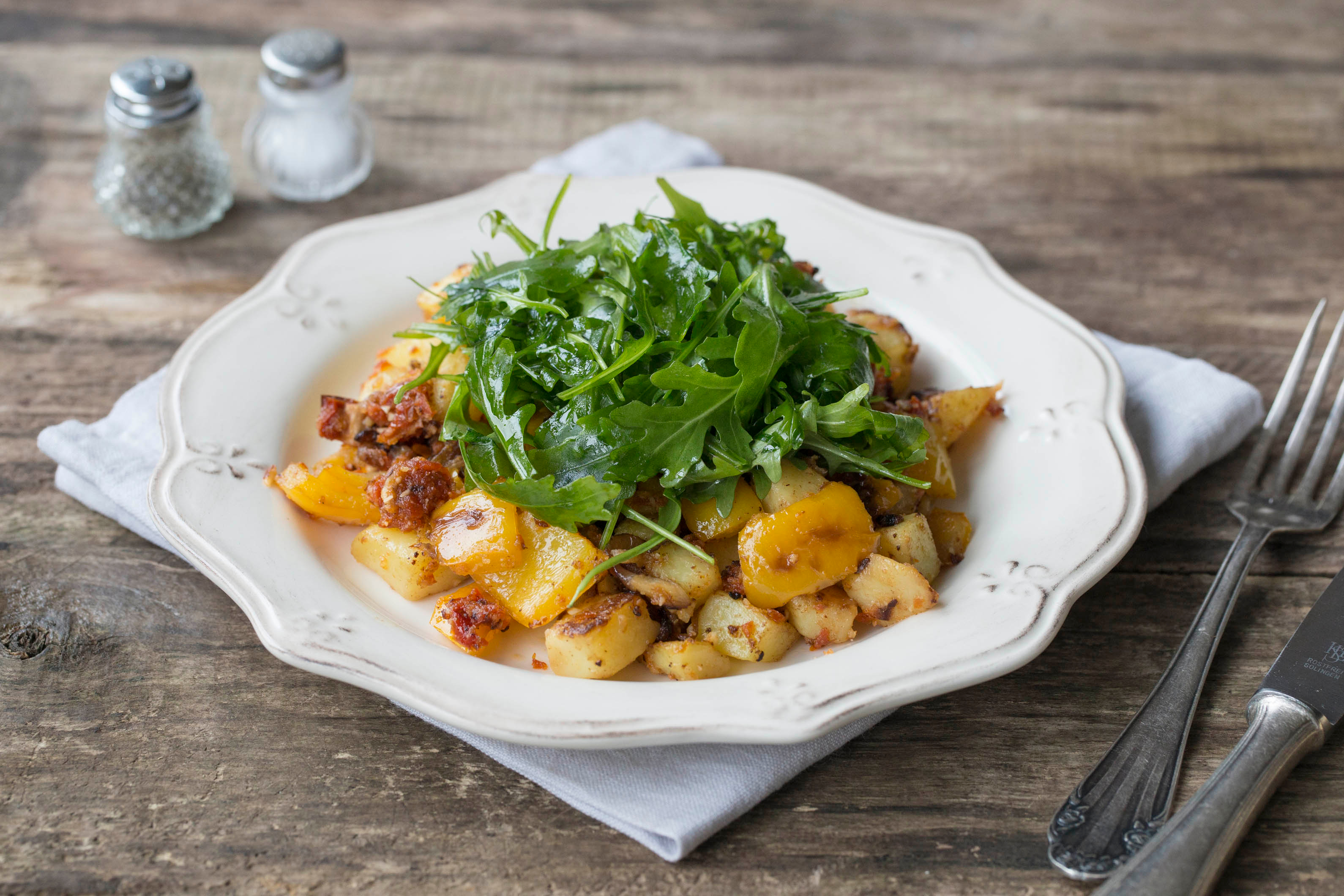 Kartoffelpfanne Italia mit Mozzarella,