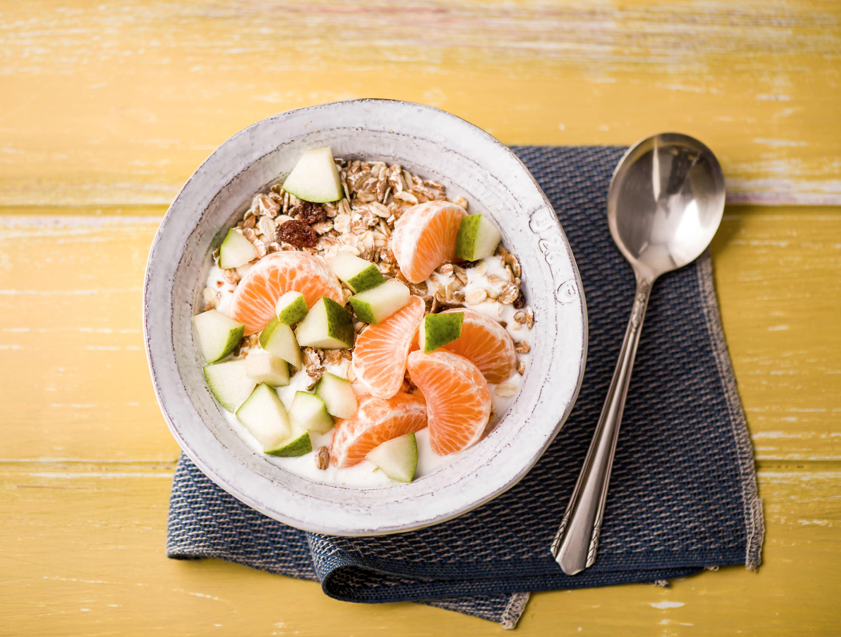 Volle kwark met mandarijn en muesli