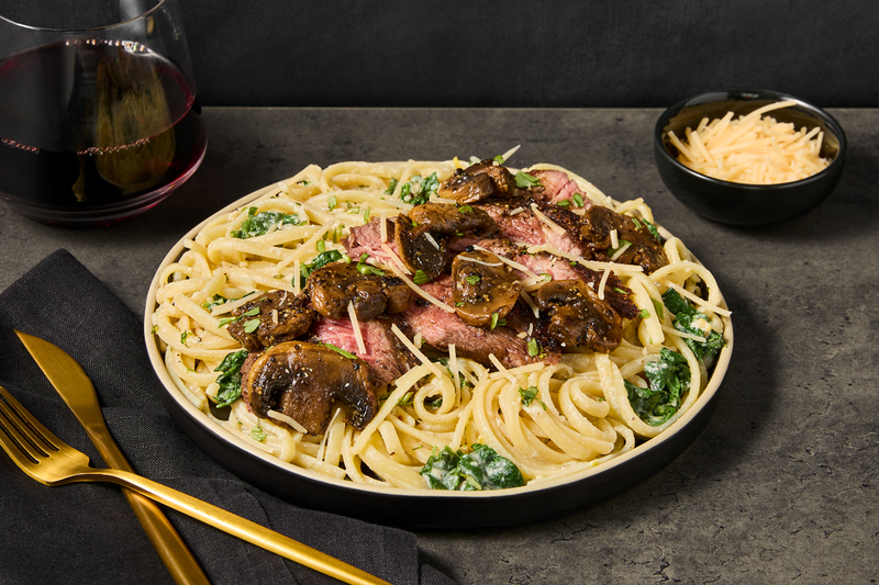 Steak with Creamy Lemon Pasta