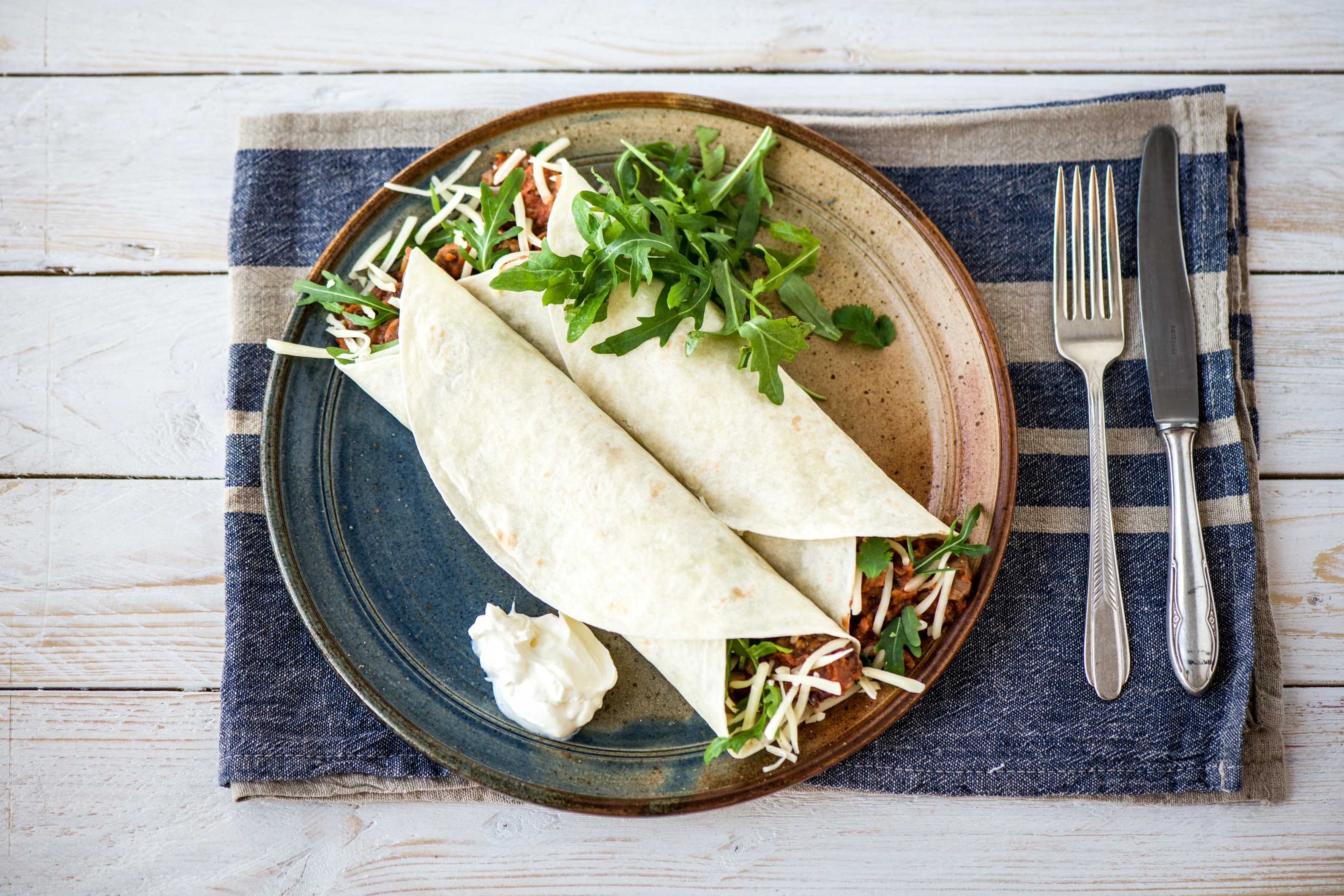 Würzige mexikanische Rindfleisch-Burritos