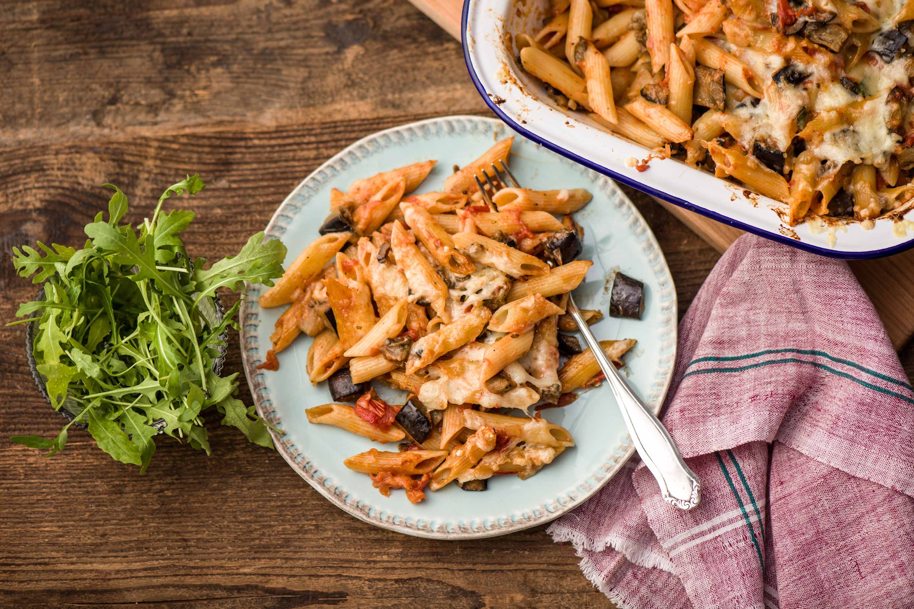 Pasta ‘al Forno’ with Roasted Aubergine and Mozzarella