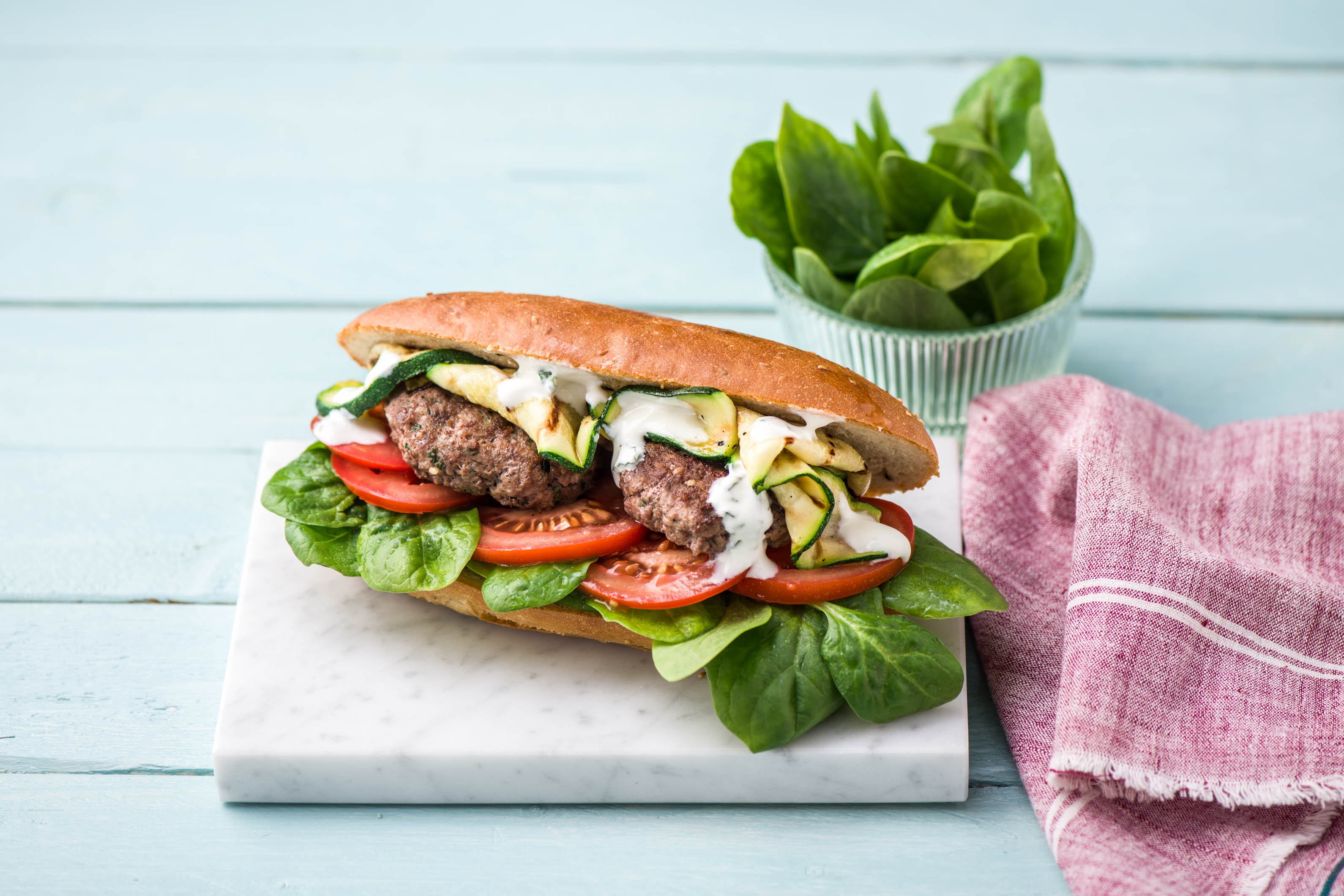 Za’atar Lamb Burger with Salad