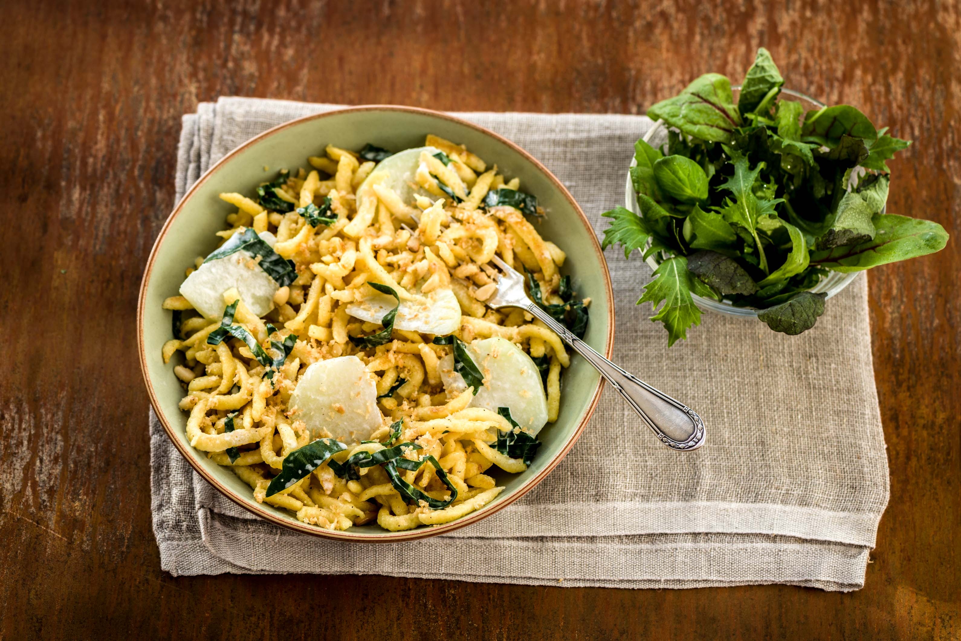 Schwäbische Brat-Spätzle mit Kohlrabigemüse