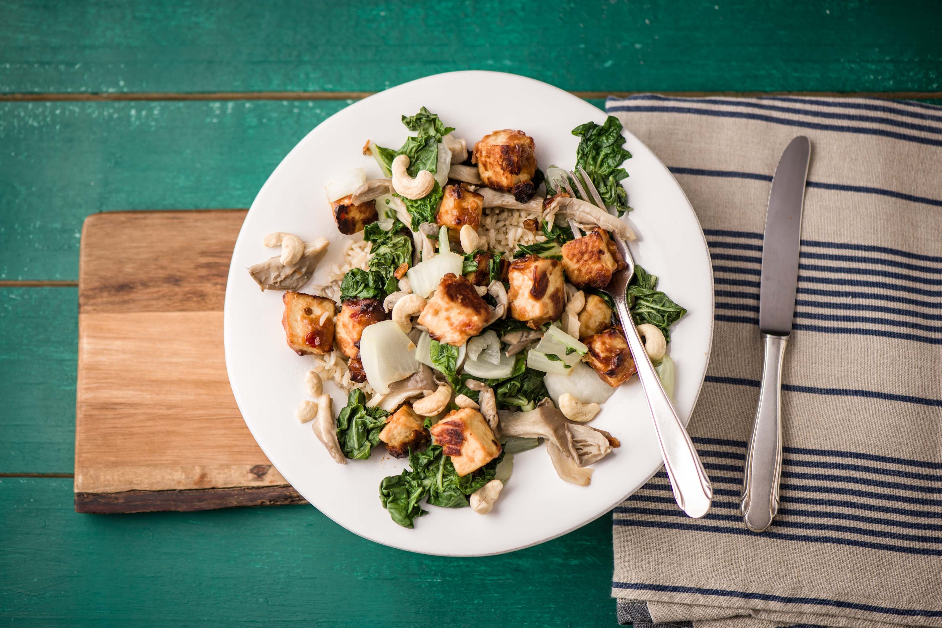 Baked Tofu with Peanut Satay Sauce
